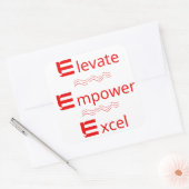 Elevator, Empower, Excel: Motivierend Aufkleber (Umschlag)