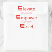 Elevator, Empower, Excel: Motivierend Aufkleber (Tasche)