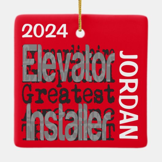 Elevator Installer Extraordinaire CUSTOM Keramikornament (Rückseite)