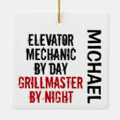 Elevator Mechanic Grillmaster CUSTOM Keramikornament (Rückseite)