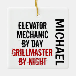 Elevator Mechanic Grillmaster CUSTOM Keramikornament