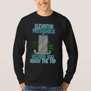 Elevator-Mechanismus hilft Ihnen, die Frauen am ob T-Shirt