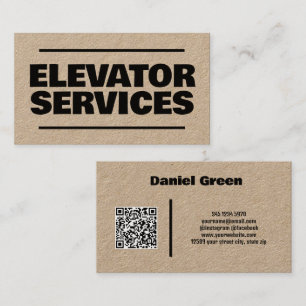 Elevator QR Kraft Visitenkarte