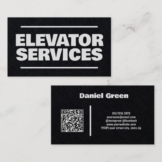 Elevator Services QR Visitenkarte (Vorne/Hinten)