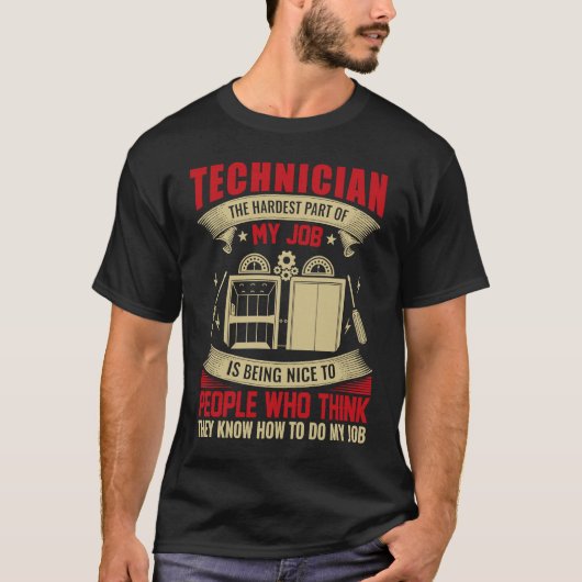 Elevator Tech Electrician for Electrical Worker T-Shirt (Vorderseite)