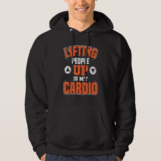 Elevator Technician Lifting Up  Elevator Mechanic Hoodie (Vorderseite)