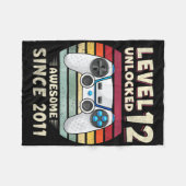 Eleven 11yr Bday Boy Funny Gamer 11th 11 Year Old Fleecedecke (Vorderseite (Horizontal))