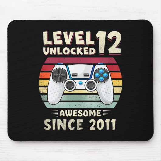Eleven 11yr Bday Boy Funny Gamer 11th 11 Year Old Mousepad (Vorne)