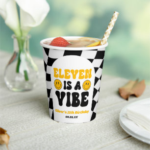Eleven Is A Vibe Retro 11. Geburtstagsfeier Pappbecher