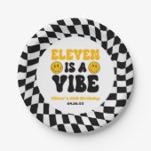 Eleven Is A Vibe Retro 11th Birthday Party Pappteller (Vorderseite)