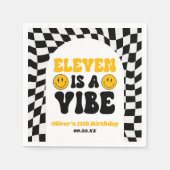 Eleven Is A Vibe Retro 11th Birthday Party Serviette (Vorderseite)