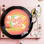 Eleven ist ein Vibe Groovy Retro Vinyl Rainbow Dai Einladung