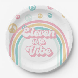 Eleven ist ein Vibe Retro Summer Rainbow Pappteller