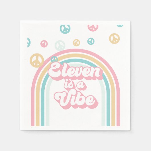 Eleven ist ein Vibe Retro Summer Rainbow Serviette (Vorderseite)