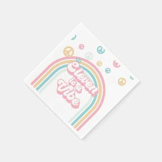 Eleven ist ein Vibe Retro Summer Rainbow Serviette (Ecke)