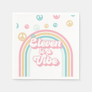 Eleven ist eine Retro-Sommer-Rainbow-Stimmung Serviette