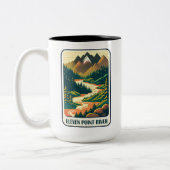 Eleven Point River Missouri Colors Zweifarbige Tasse (Links)
