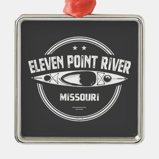 Eleven Point River Missouri Kayaking Ornament Aus Metall (Vorne)