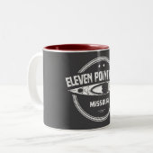 Eleven Point River Missouri Kayaking Zweifarbige Tasse (Vorderseite Links)