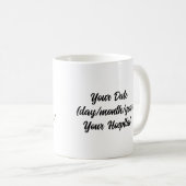 Eleventh 11 Year Anniversary with Personalization Kaffeetasse (VorderseiteRechts)
