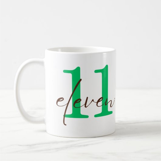 Eleventh 11 Year Anniversary with Personalization Kaffeetasse (Links)