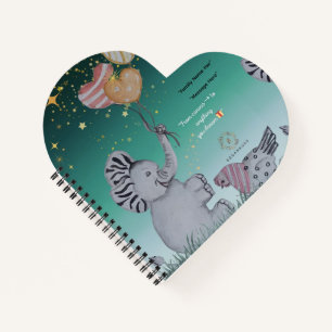 'Eleze' - Elephant Boganhues Print Spiral Notebook Notizblock