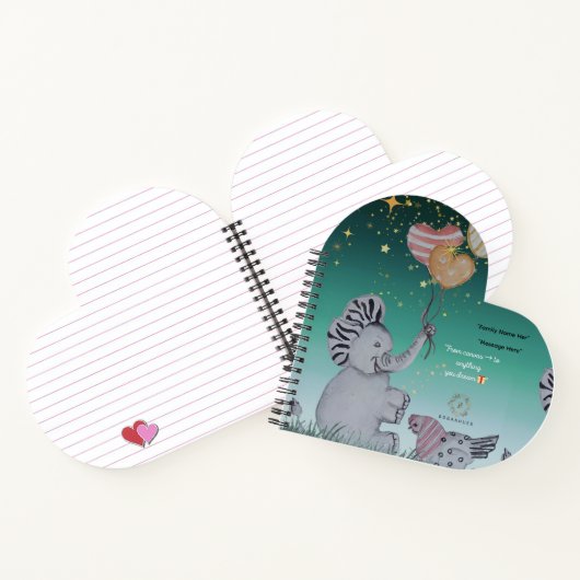 'Eleze' - Elephant Boganhues Print Spiral Notebook Notizblock (Innenseite)