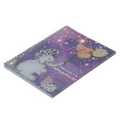 "Eleze Elephant & Polka Hen" Boganhues Abdeckung Notizblock (Linke Seite)