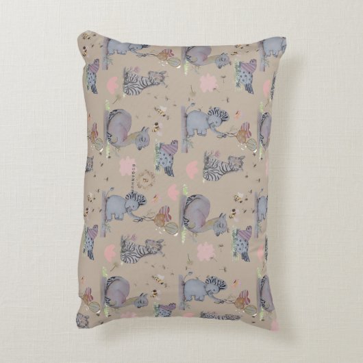 "Eleze Elephant & Polka Hen" Boganhues Dekokissen (Rückseite(Vertikal))