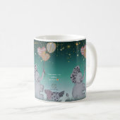 "Eleze Elephant & Polka Hen" Boganhues-Druck Kaffeetasse (VorderseiteRechts)