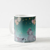 "Eleze Elephant & Polka Hen" Boganhues-Druck Kaffeetasse (Vorderseite Links)