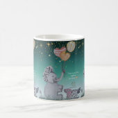 "Eleze Elephant & Polka Hen" Boganhues-Druck Kaffeetasse (Mittel)