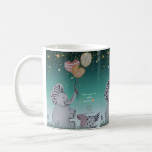 "Eleze Elephant & Polka Hen" Boganhues-Druck Kaffeetasse