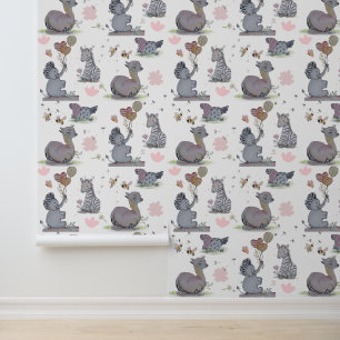 "Eleze Elephant & Polka Hen" Boganhues Tapete