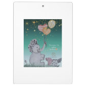 "Eleze Elephant & Polka Hen" Dreamy Notebook Cover Klemmbrett (Rückseite)