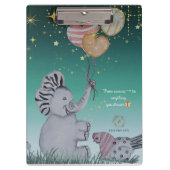 "Eleze Elephant & Polka Hen" Dreamy Notebook Cover Klemmbrett (Vorderseite)
