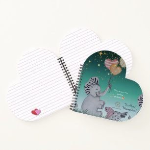 "Eleze Elephant & Polka Hen" Dreamy Notebook Cover Notizblock