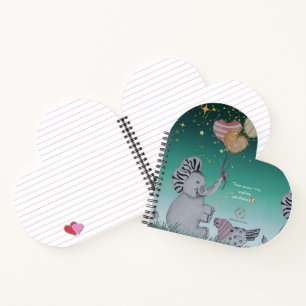 "Eleze Elephant & Polka Hen" Dreamy Notebook Cover Notizblock