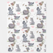 "Eleze Elephant & Polka Hen" Fleecedecke (Vorderseite)