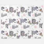 "Eleze Elephant & Polka Hen" Fleecedecke (Vorderseite (Horizontal))