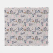 "Eleze Elephant & Polka Hen" Fleecedecke (Vorderseite (Horizontal))