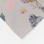 "Eleze Elephant & Polka Hen" Fleecedecke (Ecke)