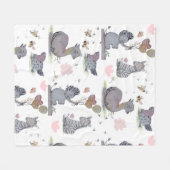 "Eleze Elephant & Polka Hen" Fleecedecke (Vorderseite (Horizontal))