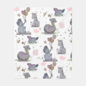 "Eleze Elephant & Polka Hen" Fleecedecke (Vorderseite)