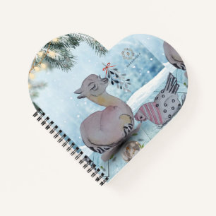 "Eleze style Lama with Polka Hen" Boganhuabdeckung Notizblock