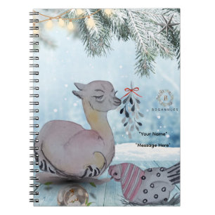 "Eleze style Lama with Polka Hen" Boganhuabdeckung Notizblock