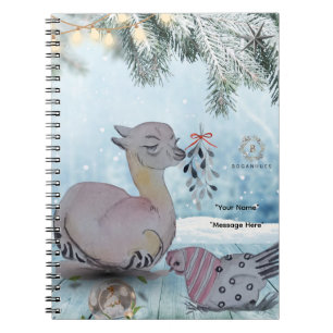 "Eleze style Lama with Polka Hen" Boganhuabdeckung Notizblock