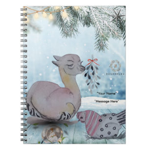 "Eleze style Lama with Polka Hen" Boganhuabdeckung Notizblock