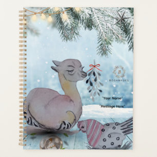 "Eleze style Lama with Polka Hen" Boganhuabdeckung Planer