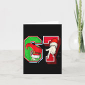Elf 6 7 Christmas Santa Trendy Meme Six Seven Twee Karte (Vorderseite)